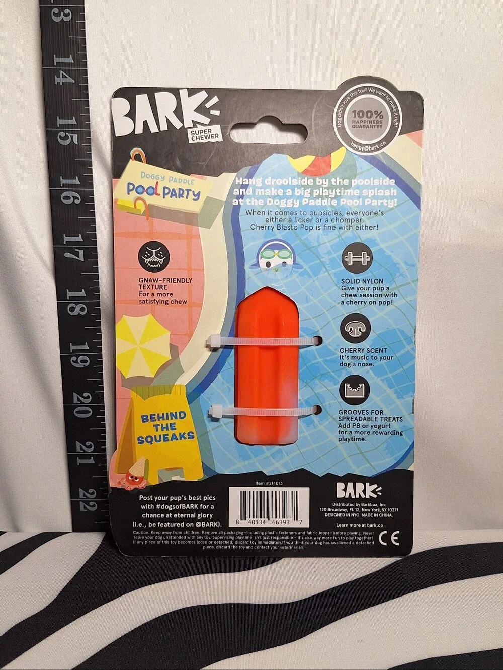 NWT Bark Super Chewer Cherry Blasto Pop Dog Toy S